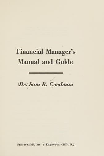 Tapa de Financial manager's manual and guide