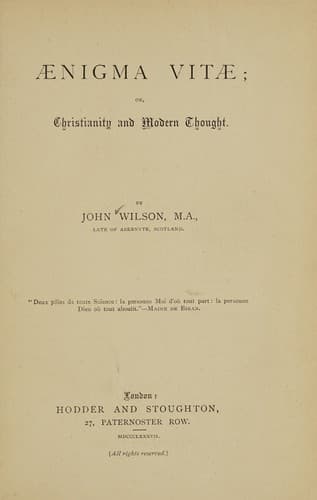 Tapa de Aenigma vitae