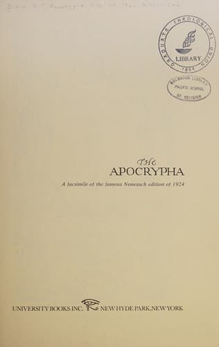Tapa de The Apocrypha