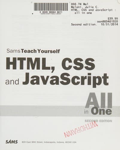 Tapa de Sams teach yourself HTML, CSS and JavaScript