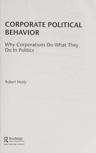 Tapa de Corporate Political Behavior