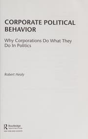 Tapa de Corporate Political Behavior