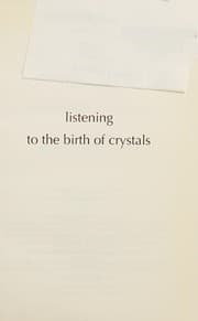 Tapa de Listening to the birth of crystals