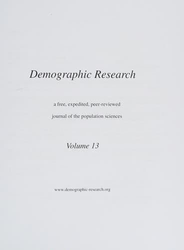 Tapa de Demographic research, volume 13