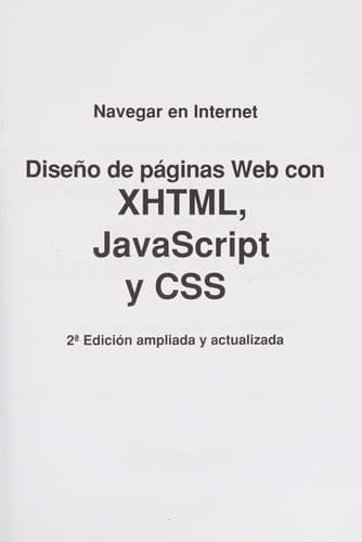 Tapa de Diseño de páginas web con XHTML, JavaScript y CSS