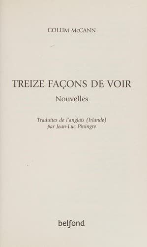 Tapa de Treize façons de voir