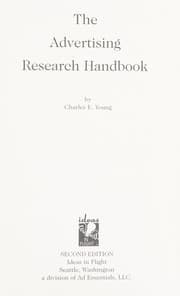 Tapa de The advertising research handbook