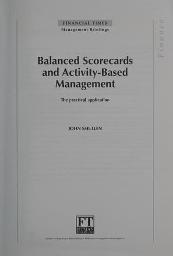Tapa de Balanced Scorecards and Activity Based Management