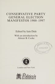 Tapa de Conservative Party general election manifestos, 1900-1997