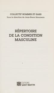 Tapa de Répertoire de la condition masculine