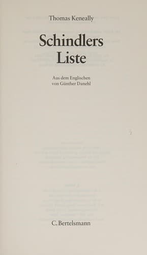 Tapa de Schindlers Liste