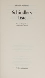 Tapa de Schindlers Liste