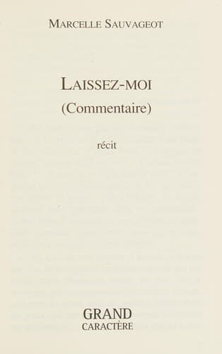 Tapa de Laissez-moi