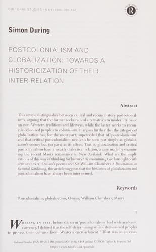 Tapa de Cultural Studies V14 Issue 3