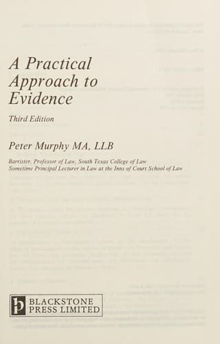 Tapa de A practical approach to evidence