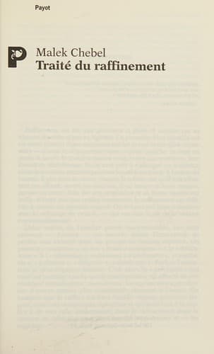 Tapa de Traité du raffinement