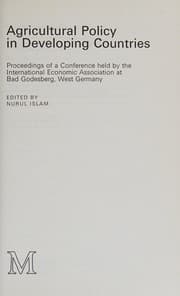 Tapa de Agricultural policy in developing countries