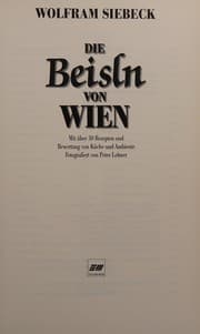 Tapa de Die Beisln von Wien