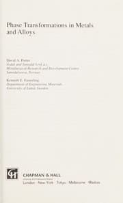 Tapa de Phase transformations in metals and alloys