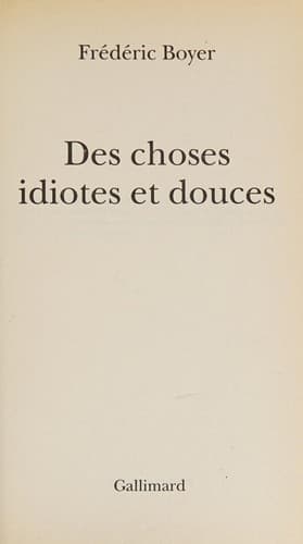 Tapa de Les choses idiotes et douces