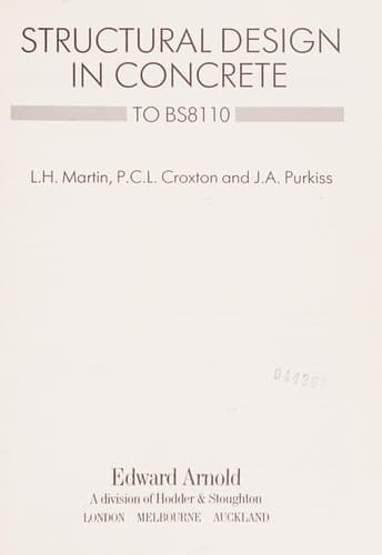 Tapa de Structural design in concrete to BS8110