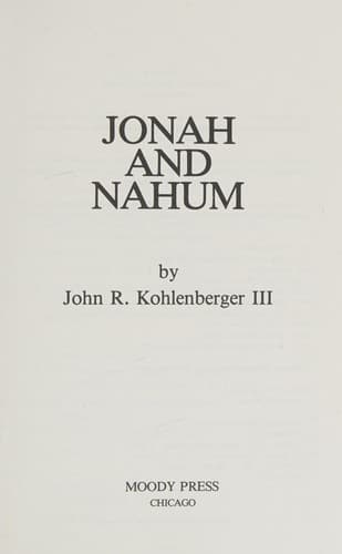 Tapa de Jonah and Nahum