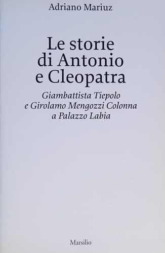 Tapa de Le storie di Antonio e Cleopatra
