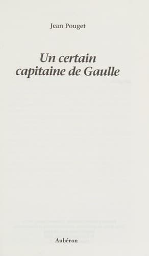 Tapa de Un certain capitaine de Gaulle