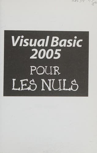Tapa de Visual Basic 2005 pour les nuls