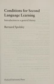 Tapa de Conditions for second language learning