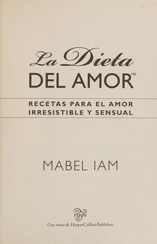 Tapa de Dieta Del Amor