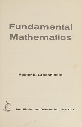 Tapa de Fundamental mathematics for adults