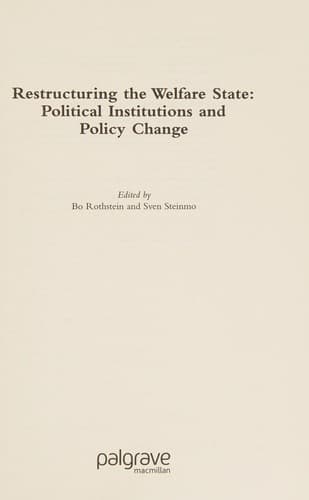 Tapa de Restructuring the welfare state
