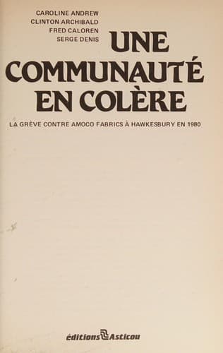 Tapa de Une Communauté en colère