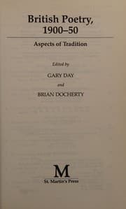 Tapa de British poetry, 1900-50