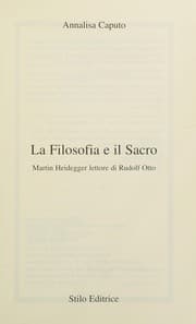 Tapa de La filosofia e il sacro