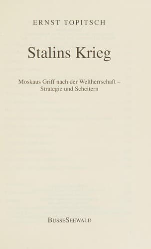 Tapa de Stalins Krieg