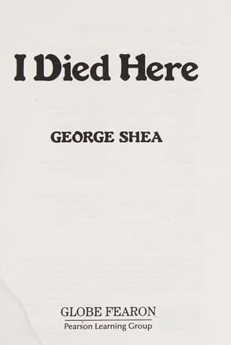 Tapa de I Died Here