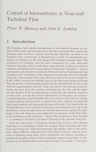 Tapa de Intermittency in turbulent flows