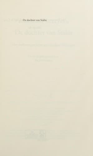 Tapa de De dochter van Stalin