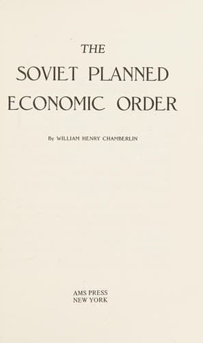 Tapa de The Soviet planned economic order