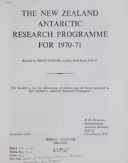 Tapa de The New Zealand Antarctic Research Programme for 1970-71