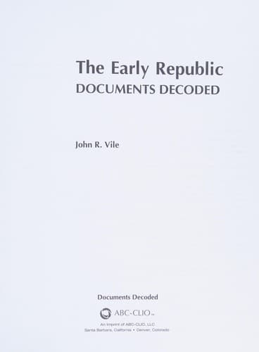 Tapa de The early Republic