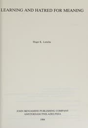Tapa de Learning and hatred for meaning