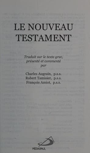 Tapa de Le Nouveau Testament