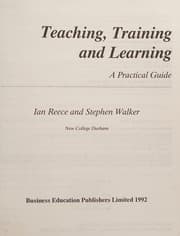 Tapa de Teaching, training and learning