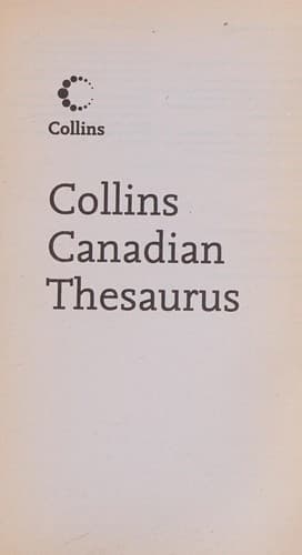 Tapa de Collins Canadian thesaurus