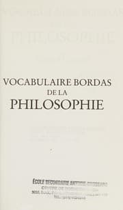 Tapa de Vocabulaire Bordas de la philosophie