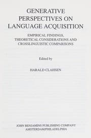 Tapa de Generative perspectives on language acquisition