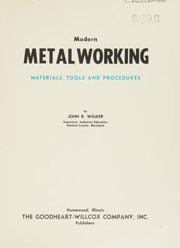 Tapa de Modern metalworking: materials, tools, and procedures